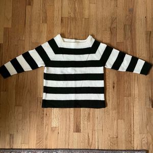 Vintage stripe sweater black charcoal grey white S